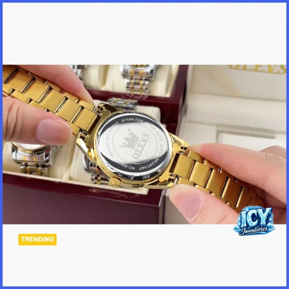 Stainless Steel Analog Quartz Watch with Luminous Hands Day Date Display